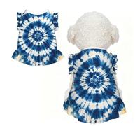 Indigo Tie Dye XL Pet Apparel for Small Dogs-Cute Summer Outfit for Puppy, Soft Breathable Pet Clothes for Cat