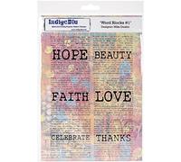 IndigoBlu Cling Mounted Stamp 8-Inch x 5.5-Inch-Word Blocks #1