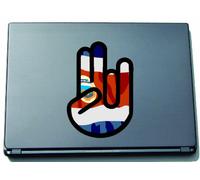 INDIGOS Laptop Hand Sticker Shocker Sticker Laptop Skin 297 x 205mm Outline Black Flag Costa Rica Costa Rica