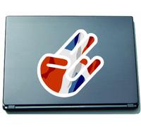 Indigos The Shocker Hand Decal Sticker Laptop Sticker Laptop Skin 210x144 mm black Outline with Flag Domini Can Republic - Dominican Republic