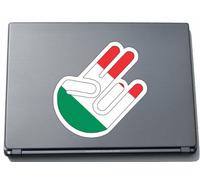 INDIGOS The Shocker Hand Decal Sticker Laptop Sticker Laptop Skin 210x144 mm black Outline with Flag Hungary - Ungarn