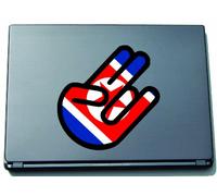 INDIGOS The Shocker Hand Decal Sticker Laptop Sticker Laptop Skin 297x205 mm black Outline with Flag North Korea - Nordkorea