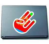 INDIGOS The Shocker Hand Decal Sticker Laptop Sticker Laptop Skin 297x205 mm black Outline with Flag Eritrea Eritrea