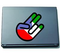 INDIGOS The Shocker Hand Decal Sticker Laptop Sticker Laptop Skin 297x205 mm black Outline with Flag Equato Material Guinea Equatorial Guinea