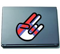 INDIGOS The Shocker Hand Decal Sticker Laptop Sticker Laptop Skin 297x205 mm black Outline with Flag Faroe Islands - Färöer Inseln