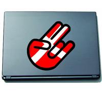 Indigos The Shocker Hand Decal Sticker Laptop Sticker Laptop Skin 297x205 mm black Outline with Flag Denmark Danish