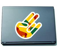 INDIGOS The Shocker Hand Decal Sticker Laptop Sticker Laptop Skin 297x205 mm black Outline with Flag Grenada - Grenada