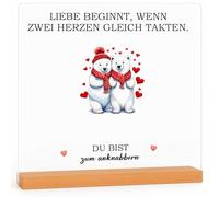 INDIGOS UG - 3D LED lamp polar bear D4 - I love you gifts for women and men - for him and her on wedding day, Valentine's Day, anniversary - 15 x 15 cm lamp warm white