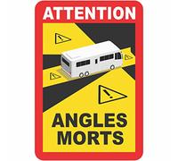 INDIGOS UG 6 x Magnetic Sign Warning Angles Morts - Motorhome - Camper - Truck - Blind Spot - Magnetic Film 17 x 25 cm for France StVo
