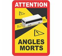 INDIGOS UG 60 x Warning Stickers Angles Morts Bus Coach Blind Spot Sticker 17 x 25 cm Self-Adhesive for France StVo