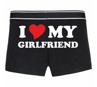 INDIGOS UG Boxer Shorts - Back - I Love My Girlfriend - Funny Motif - Saying - Underwear - Underwear - Underwear - Leisure - Funny, black, M