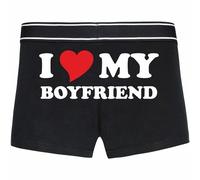 INDIGOS UG Boxer Shorts - Man - Black - XL - Back - I Love My Boyfriend - Funny Motif - Saying - Underwear - Underwear - Underwear - Leisure - Funny, black, XL