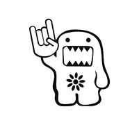 INDIGOS UG - Car Sticker - Decal - 120x110 mm - Heavy Domo - black - Tuning - Rear Window - Bicycle - Motorcycle - Truck