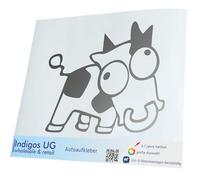 INDIGOS UG - Car Sticker - Decal - 150x120 mm - Drift Cow - Silver - Tuning - Rear Window - Bicycle - Motorcycle - Truck