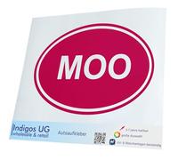 INDIGOS UG - Car Sticker - Decal - 200x133 mm - MOO Sticker Cow Farm Animal Love Funny pink - Tuning - Rear Window - Bicycle - Motorcycle - Truck