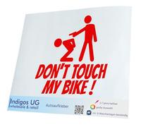 INDIGOS UG - Car Sticker - Decal - Dont touch my Bike! - 200x200mm red - Tuning - Rear Window - Bicycle - Motorcycle - Truck