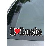 INDIGOS UG - Car Sticker/Decal/JDM/Die cut I Love Heart 15 cm - I LOVE Lucia - Car Truck Truck - Sticker with name of man woman child