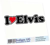 INDIGOS UG - Car Sticker/Decal/JDM/Die cut I Love Heart - I love with heart 15 cm - I LOVE Elvis - Car Truck Truck - Sticker with name of man woman child