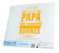 INDIGOS UG Car Sticker JDM Die Cut "Ich Bin stolzer Papa" 260 x 200 mm Yellow Fancy Dress Men's Day Father's Day Ascension Men Party Skittles Men's Day