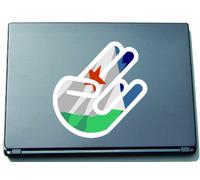 INDIGOS UG Djibouti Djibouti The Shocker Hand Laptop Skin Decal Sticker 210 x 144 mm White Outline with Flag