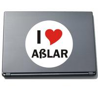 INDIGOS UG I Love Aufkleber Decal Sticker Laptopaufkleber Laptopskin 210 mm mit Stadtname AßLAR