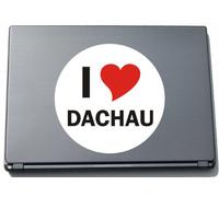INDIGOS UG I Love Aufkleber Decal Sticker Laptopaufkleber Laptopskin 210 mm mit Stadtname DACHAU