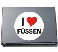 INDIGOS UG I Love Aufkleber Decal Sticker Laptopaufkleber Laptopskin 210 mm mit Stadtname FUESSEN
