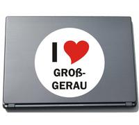 INDIGOS UG I Love Aufkleber Decal Sticker Laptopaufkleber Laptopskin 210 mm mit Stadtname GROß-GERAU