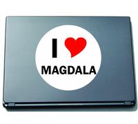 INDIGOS UG I Love Aufkleber Decal Sticker Laptopaufkleber Laptopskin 210 mm mit Stadtname MAGDALA