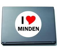 INDIGOS UG I Love Aufkleber Decal Sticker Laptopaufkleber Laptopskin 210 mm mit Stadtname MINDEN