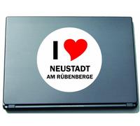 INDIGOS UG I Love Aufkleber Decal Sticker Laptopaufkleber Laptopskin 210 mm mit Stadtname NEUSTADT AM RUEBENBERGE