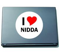 INDIGOS UG I Love Aufkleber Decal Sticker Laptopaufkleber Laptopskin 210 mm mit Stadtname NIDDA