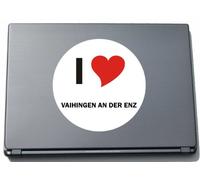 INDIGOS UG I Love Aufkleber Decal Sticker Laptopaufkleber Laptopskin 210 mm mit Stadtname VAIHINGEN AN DER ENZ