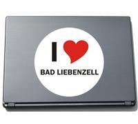 INDIGOS UG I Love Aufkleber Decal Sticker Laptopaufkleber Laptopskin 297 mm mit Stadtname BAD LIEBENZELL