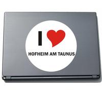 INDIGOS UG I Love Aufkleber Decal Sticker Laptopaufkleber Laptopskin 297 mm mit Stadtname HOFHEIM AM TAUNUS