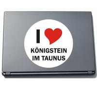 INDIGOS UG I Love Aufkleber Decal Sticker Laptopaufkleber Laptopskin 297 mm mit Stadtname KOENIGSTEIN IM TAUNUS