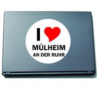 INDIGOS UG I Love Aufkleber Decal Sticker Laptopaufkleber Laptopskin 297 mm mit Stadtname MUELHEIM AN DER RUHR