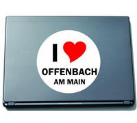 INDIGOS UG I Love Aufkleber Decal Sticker Laptopaufkleber Laptopskin 297 mm mit Stadtname OFFENBACH AM MAIN