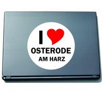 INDIGOS UG I Love Aufkleber Decal Sticker Laptopaufkleber Laptopskin 297 mm mit Stadtname OSTERODE AM HARZ