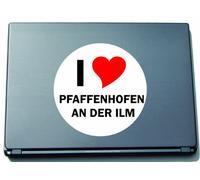 INDIGOS UG I Love Aufkleber Decal Sticker Laptopaufkleber Laptopskin 297 mm mit Stadtname PFAFFENHOFEN AN DER ILM