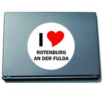 INDIGOS UG I Love Aufkleber Decal Sticker Laptopaufkleber Laptopskin 297 mm mit Stadtname ROTENBURG AN DER FULDA