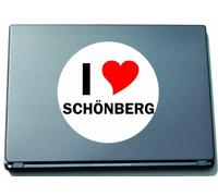 INDIGOS UG I Love Aufkleber Decal Sticker Laptopaufkleber Laptopskin 297 mm mit Stadtname SCHOENBERG
