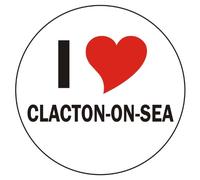 INDIGOS UG I love Clacton-on-Sea Sticker - 8 cm / 3,14" Diameter round - very nice