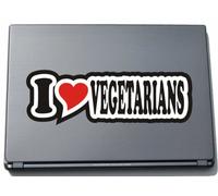 INDIGOS UG I Love Heart Decal Sticker Laptop Skin 210 mm I LOVE VEGETARIANS