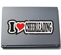 INDIGOS UG I Love Heart Decal Sticker Laptop Skin 297 mm I LOVE CHEERLEADING