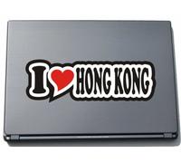 INDIGOS UG I Love Heart Decal Sticker Laptop Skin 297 mm I LOVE HONG KONG