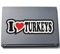 INDIGOS UG I Love Heart Decal Sticker Laptop Skin 297 mm I LOVE TURKEYS