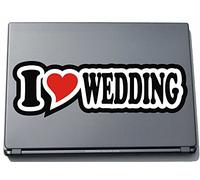 INDIGOS UG I Love Heart Decal Sticker Laptop Skin 297 mm I Love Wedding