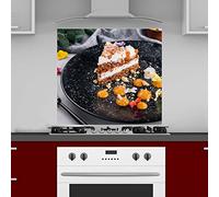 INDIGOS UG Kitchen Back Wall Plate for Tile Mirrors - Cake - 60 x 60 cm - Splash Guard Aluminium Composite Plate Heat Resistant - Back Wall Kitchen Modern Wipeable - Stove & Oven - Wall Cladding