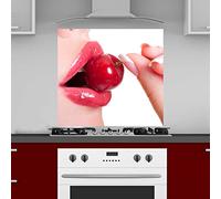 INDIGOS UG Kitchen Back Wall Plate for Tile Mirrors, Cherry Mouth, 70 x 55 cm, Splash Guard, Aluminium Composite Panel, Heat-Resistant, Kitchen Back Panel, Modern, Wipe-Clean, Stove and Oven, Wall